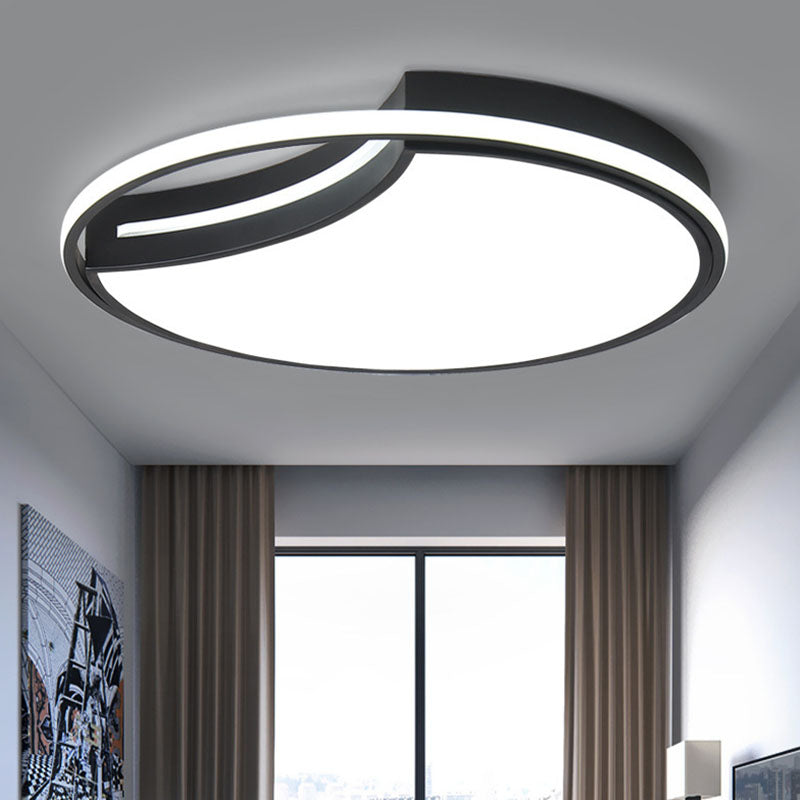 Metal Splicing Circle LED Flush Mount Modern Black Flushmount Ceiling Light for Bedroom Clearhalo 'Ceiling Lights' 'Close To Ceiling Lights' 'Close to ceiling' 'Flush mount' Lighting' 2046403