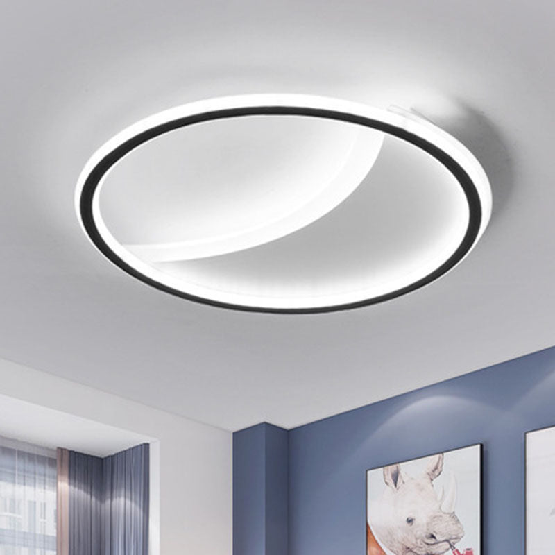 Splicing Round Acrylic Flush Ceiling Light Contemporary Black LED Flush Mount Lighting Fixture Black White Clearhalo 'Ceiling Lights' 'Close To Ceiling Lights' 'Close to ceiling' 'Flush mount' Lighting' 2046406