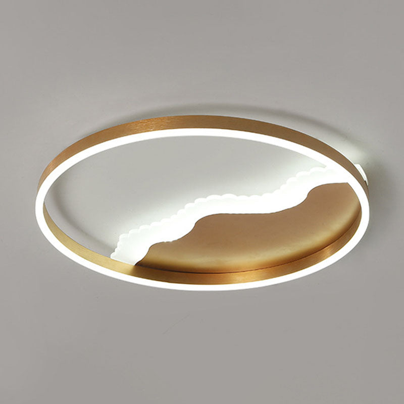 Splicing Circle Flush Mount Lighting Minimalist Metal Gold LED Flush Mount Fixture for Bedroom Gold Small Clearhalo 'Ceiling Lights' 'Close To Ceiling Lights' 'Close to ceiling' 'Flush mount' Lighting' 2046421