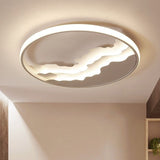 Contemporary Mountain LED Flush Mount Light Acrylic Living Room Ceiling Light Flush Mount White Round Clearhalo 'Ceiling Lights' 'Close To Ceiling Lights' 'Close to ceiling' 'Flush mount' Lighting' 2046432