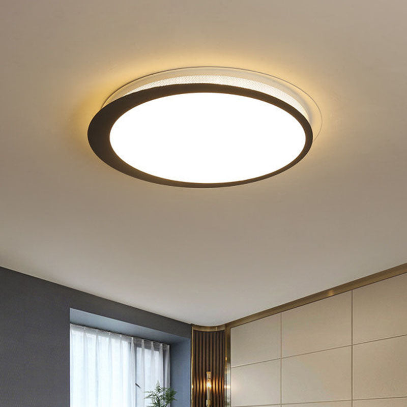 Round Metal Flush Light Artistic Black LED Flush Ceiling Light Fixture for Bedroom Clearhalo 'Ceiling Lights' 'Close To Ceiling Lights' 'Close to ceiling' 'Flush mount' Lighting' 2046467