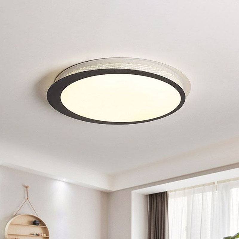 Round Metal Flush Light Artistic Black LED Flush Ceiling Light Fixture for Bedroom Clearhalo 'Ceiling Lights' 'Close To Ceiling Lights' 'Close to ceiling' 'Flush mount' Lighting' 2046468