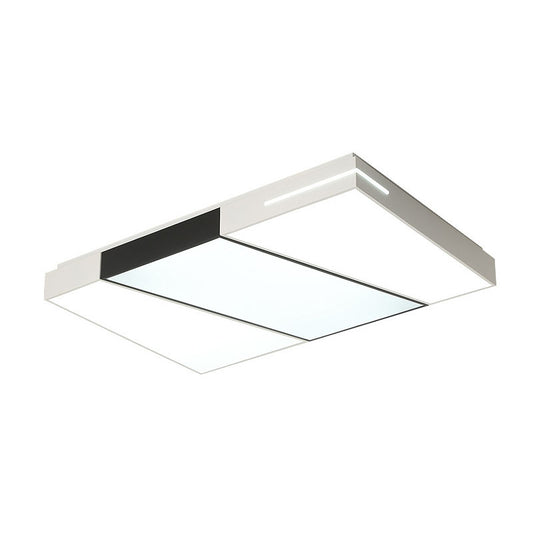 White Splicing Quadrate Flush Ceiling Light Contemporary Metal LED Flush Mount Lighting Fixture Clearhalo 'Ceiling Lights' 'Close To Ceiling Lights' 'Close to ceiling' 'Flush mount' Lighting' 2046538