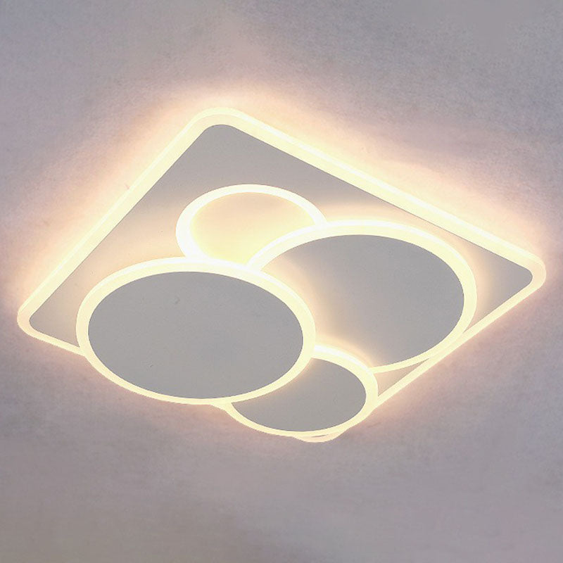 Acrylic Geometric Flush Light Artistic White LED Flush Ceiling Light Fixture for Living Room Clearhalo 'Ceiling Lights' 'Close To Ceiling Lights' 'Close to ceiling' 'Flush mount' Lighting' 2046573