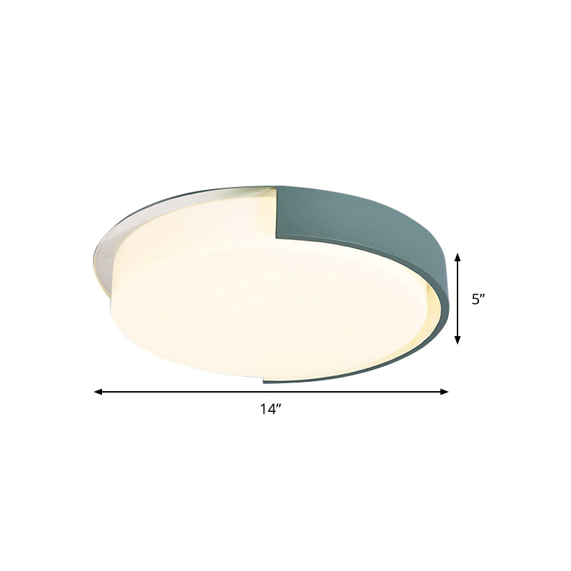 Nordic Style Round Flush Mount Light Acrylic Candy Colored LED Ceiling Lamp for Office Clearhalo 'Ceiling Lights' 'Close To Ceiling Lights' 'Close to ceiling' 'Flush mount' Lighting' 204659