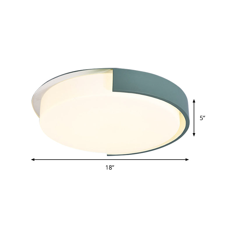 Nordic Style Round Flush Mount Light Acrylic Candy Colored LED Ceiling Lamp for Office Clearhalo 'Ceiling Lights' 'Close To Ceiling Lights' 'Close to ceiling' 'Flush mount' Lighting' 204660