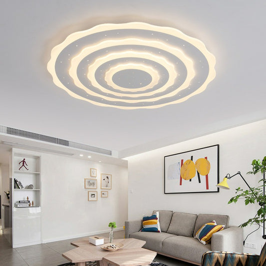 Ripple Acrylic Flush Light Artistic White LED Flush Ceiling Light Fixture for Living Room Clearhalo 'Ceiling Lights' 'Close To Ceiling Lights' 'Close to ceiling' 'Flush mount' Lighting' 2046623