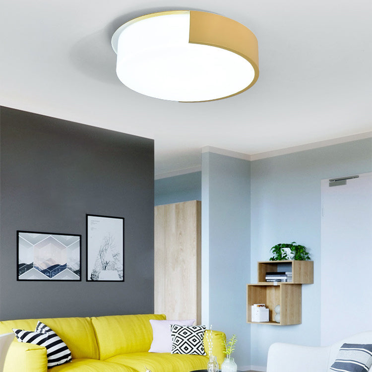 Nordic Style Round Flush Mount Light Acrylic Candy Colored LED Ceiling Lamp for Office Yellow White Clearhalo 'Ceiling Lights' 'Close To Ceiling Lights' 'Close to ceiling' 'Flush mount' Lighting' 204663