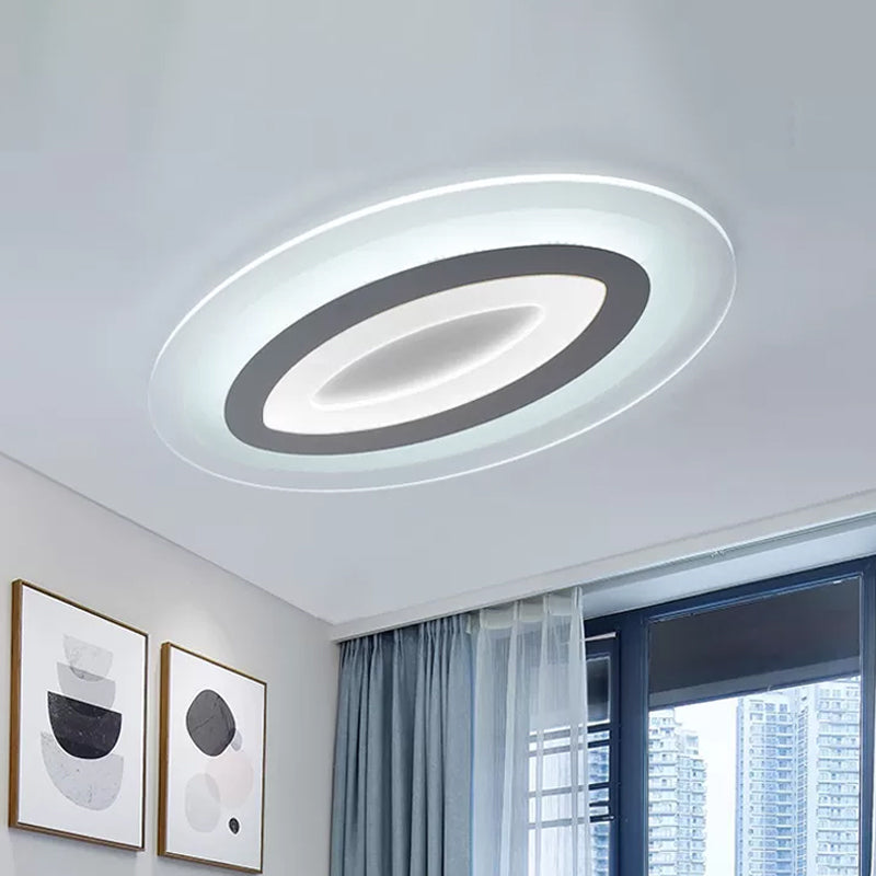 White Oval LED Flush Mount Fixture Minimalist Acrylic LED Flush Mount Lighting for Living Room White White Clearhalo 'Ceiling Lights' 'Close To Ceiling Lights' 'Close to ceiling' 'Flush mount' Lighting' 2046633