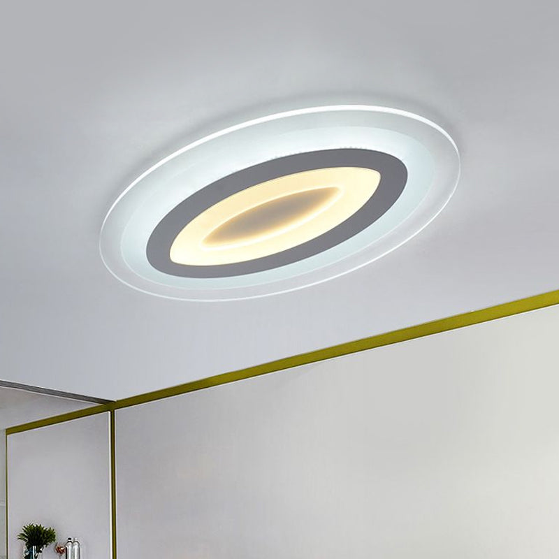 White Oval LED Flush Mount Fixture Minimalist Acrylic LED Flush Mount Lighting for Living Room Clearhalo 'Ceiling Lights' 'Close To Ceiling Lights' 'Close to ceiling' 'Flush mount' Lighting' 2046634