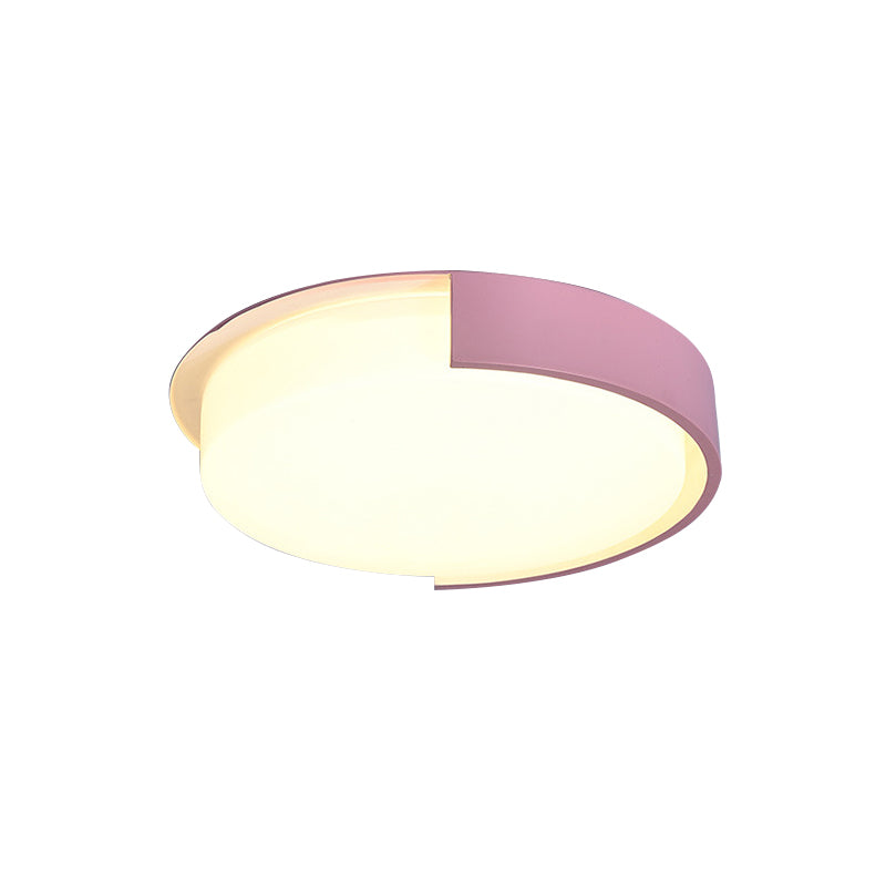 Nordic Style Round Flush Mount Light Acrylic Candy Colored LED Ceiling Lamp for Office Clearhalo 'Ceiling Lights' 'Close To Ceiling Lights' 'Close to ceiling' 'Flush mount' Lighting' 204667