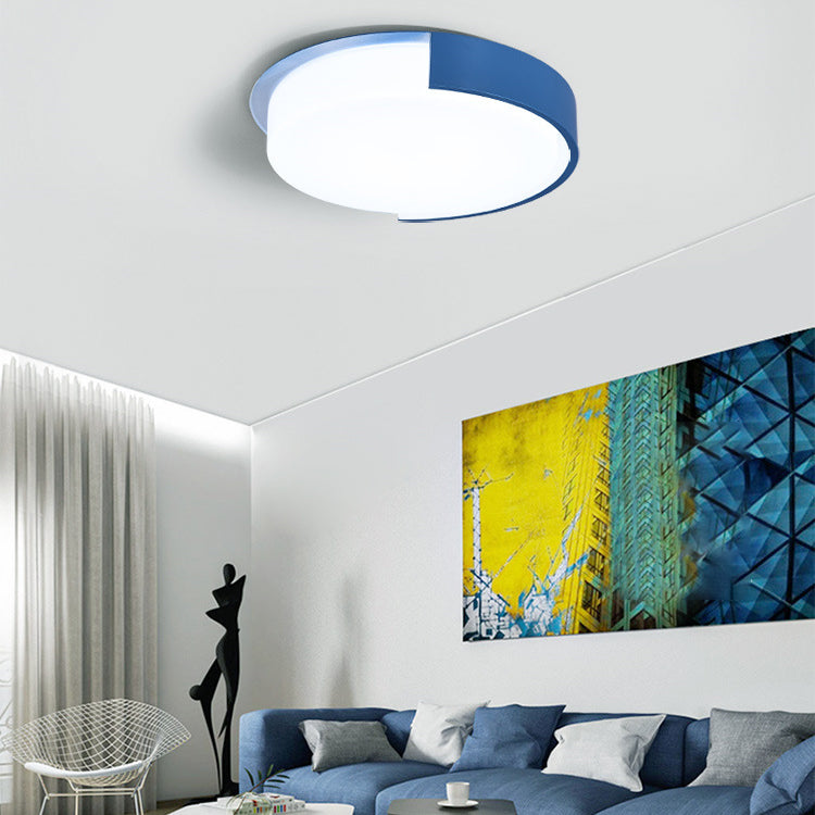 Nordic Style Round Flush Mount Light Acrylic Candy Colored LED Ceiling Lamp for Office Blue White Clearhalo 'Ceiling Lights' 'Close To Ceiling Lights' 'Close to ceiling' 'Flush mount' Lighting' 204675