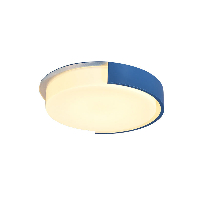 Nordic Style Round Flush Mount Light Acrylic Candy Colored LED Ceiling Lamp for Office Clearhalo 'Ceiling Lights' 'Close To Ceiling Lights' 'Close to ceiling' 'Flush mount' Lighting' 204676