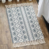 Unique Geometric Rug Multicolor Eclectic Rug Cotton Pet Friendly Carpet with Tassel Knot for Great Room Matte Black 2' x 2'11" Clearhalo 'Area Rug' 'Bohemian' 'Rugs' Rug' 2046819