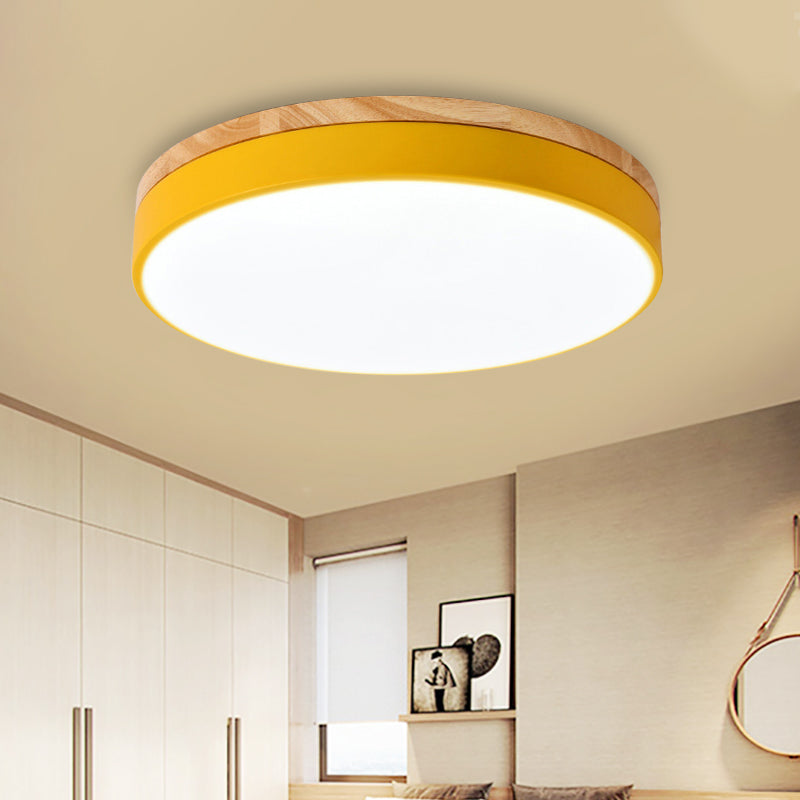 Candy Colored Slim Circle Ceiling Light Macaron Loft Acrylic Ceiling Lamp for Child Bedroom Clearhalo 'Ceiling Lights' 'Close To Ceiling Lights' 'Close to ceiling' 'Flush mount' Lighting' 204786