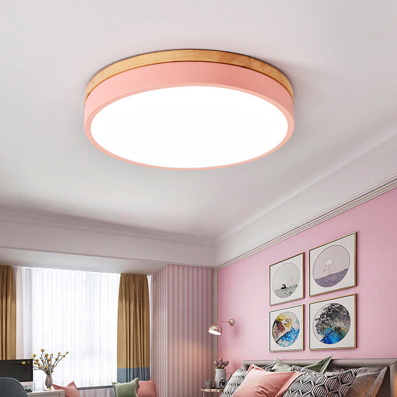 Candy Colored Slim Circle Ceiling Light Macaron Loft Acrylic Ceiling Lamp for Child Bedroom Clearhalo 'Ceiling Lights' 'Close To Ceiling Lights' 'Close to ceiling' 'Flush mount' Lighting' 204791