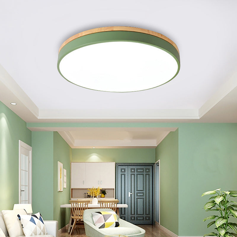 Candy Colored Slim Circle Ceiling Light Macaron Loft Acrylic Ceiling Lamp for Child Bedroom Green Clearhalo 'Ceiling Lights' 'Close To Ceiling Lights' 'Close to ceiling' 'Flush mount' Lighting' 204793