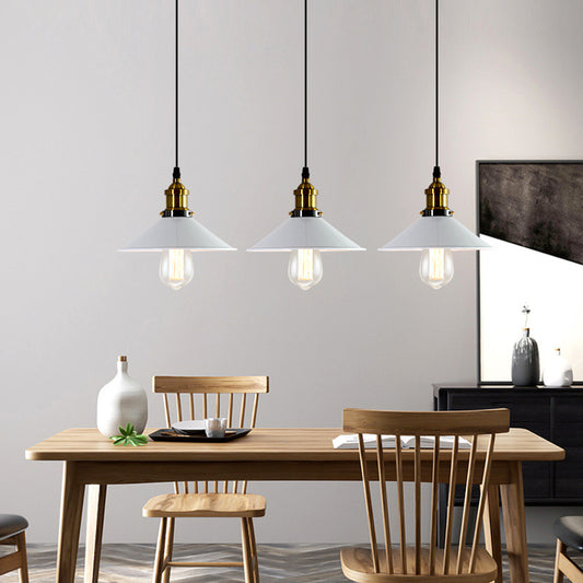 Cone Shade Restaurant Pendant Light Industrial Metal 1-Light Green/Grey Hanging Lamp Grey Clearhalo 'Art Deco Pendants' 'Cast Iron' 'Ceiling Lights' 'Ceramic' 'Crystal' 'Industrial Pendants' 'Industrial' 'Metal' 'Middle Century Pendants' 'Pendant Lights' 'Pendants' 'Tiffany' Lighting' 204803