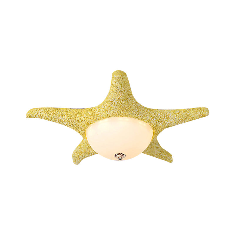 Starfish Kid Bedroom Flush Mount Light Resin Nordic Stylish Ceiling Fixture Clearhalo 'Ceiling Lights' 'Close To Ceiling Lights' 'Close to ceiling' 'Flush mount' Lighting' 204842