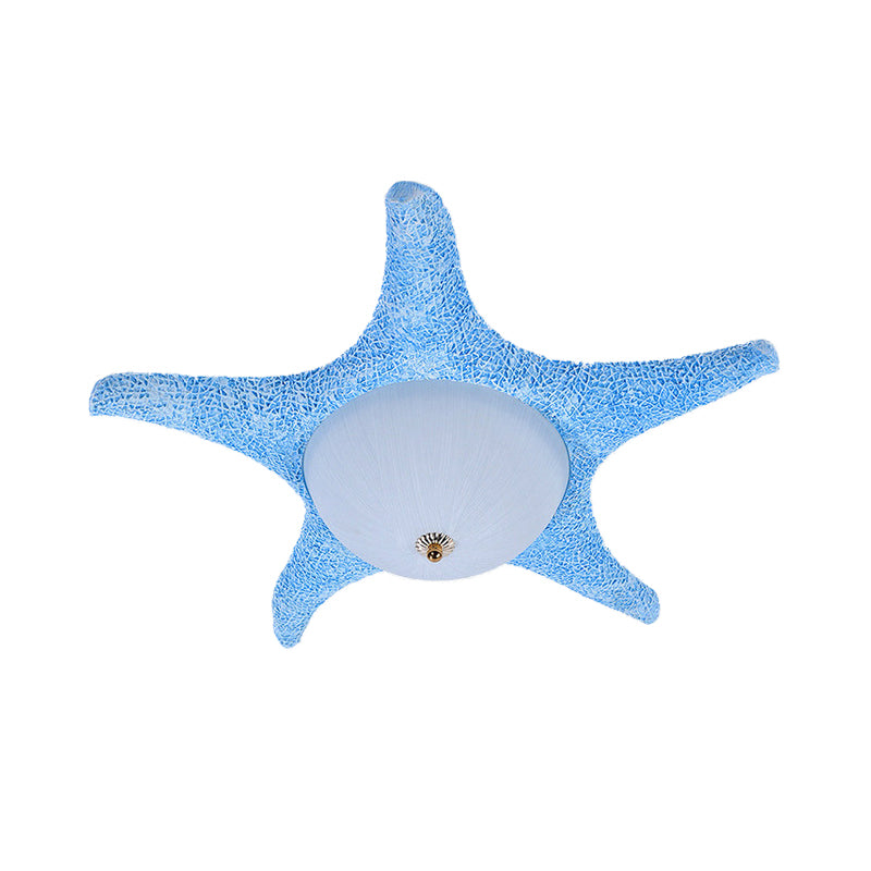 Starfish Kid Bedroom Flush Mount Light Resin Nordic Stylish Ceiling Fixture Clearhalo 'Ceiling Lights' 'Close To Ceiling Lights' 'Close to ceiling' 'Flush mount' Lighting' 204846