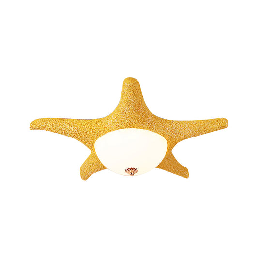 Starfish Kid Bedroom Flush Mount Light Resin Nordic Stylish Ceiling Fixture Clearhalo 'Ceiling Lights' 'Close To Ceiling Lights' 'Close to ceiling' 'Flush mount' Lighting' 204851