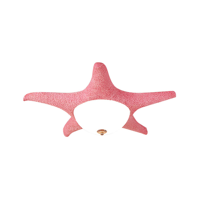 Starfish Kid Bedroom Flush Mount Light Resin Nordic Stylish Ceiling Fixture Clearhalo 'Ceiling Lights' 'Close To Ceiling Lights' 'Close to ceiling' 'Flush mount' Lighting' 204854