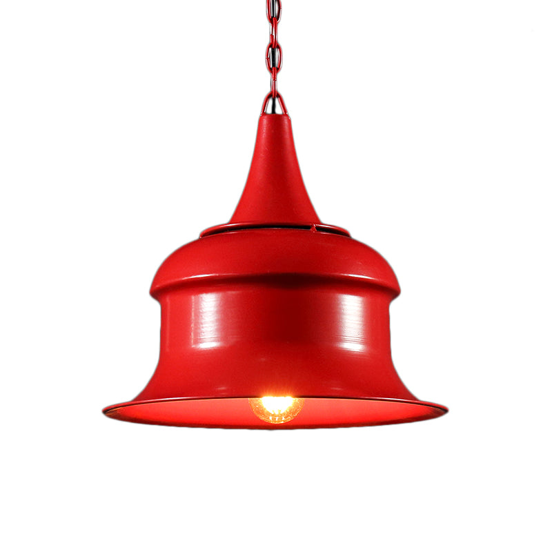 Black/Red/Yellow Single Pendant Light Vintage Metal Bell Shape Hanging Light Fixture for Living Room Clearhalo 'Art Deco Pendants' 'Black' 'Cast Iron' 'Ceiling Lights' 'Ceramic' 'Crystal' 'Industrial Pendants' 'Industrial' 'Metal' 'Middle Century Pendants' 'Pendant Lights' 'Pendants' 'Rustic Pendants' 'Tiffany' Lighting' 204868