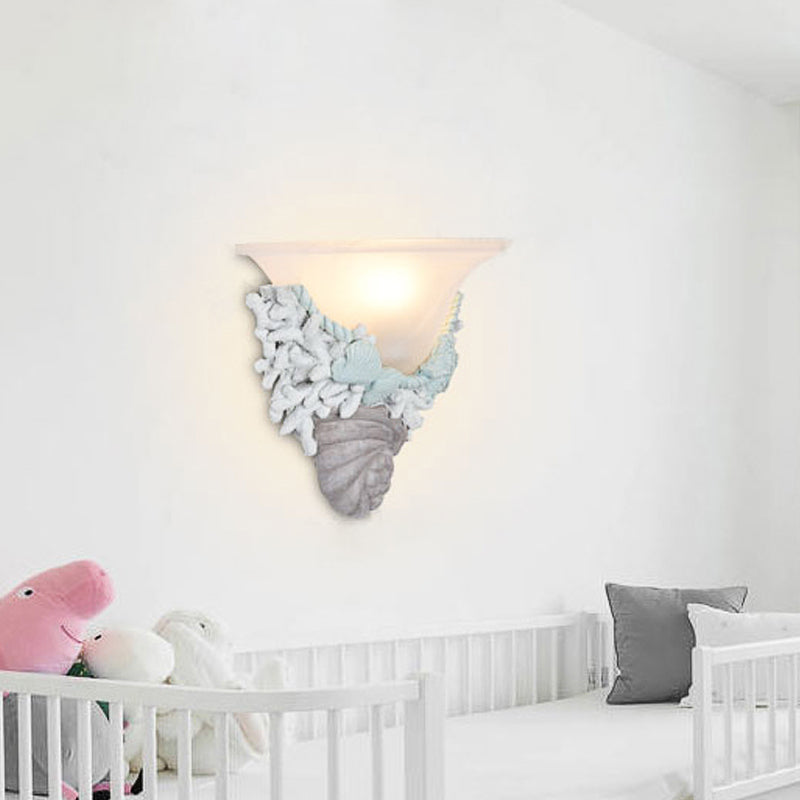 Modern Stylish Bell Wall Light with Shell 1 Bulb LED Wall Lamp for Baby Kid Bedroom Clearhalo 'Wall Lamps & Sconces' 'Wall Lights' Lighting' 204878