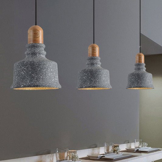 Grey 1-Bulb Pendant Light Industrial Cement Upside-down Trifle Hanging Light Fixture for Restaurant Clearhalo 'Ceiling Lights' 'Industrial Pendants' 'Industrial' 'Middle Century Pendants' 'Pendant Lights' 'Pendants' 'Tiffany' Lighting' 204940