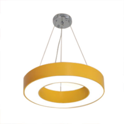 Integrated Led Drum Pendant Light Height Adjustable Metal Hanging Light for Play Room Yellow Clearhalo 'Ceiling Lights' 'Pendant Lights' 'Pendants' Lighting' 20509_b52169c5-b57d-4449-81dd-ef47deac5f53