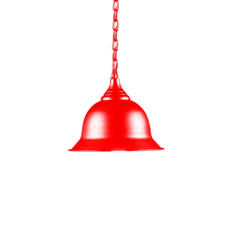 1 Light Dome Pendant Lighting Fixture Industrial Black/Red/Yellow Metal Hanging Ceiling Light for Living Room Clearhalo 'Art Deco Pendants' 'Black' 'Cast Iron' 'Ceiling Lights' 'Ceramic' 'Crystal' 'Industrial Pendants' 'Industrial' 'Metal' 'Middle Century Pendants' 'Pendant Lights' 'Pendants' 'Rustic Pendants' 'Tiffany' Lighting' 205241
