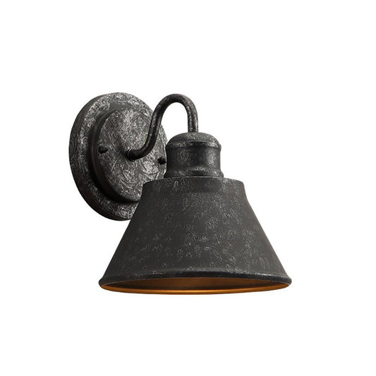 Metal Antique Silver Sconce Light Cone 1-Light Industrial Wall Mounted Lighting for Bedroom Clearhalo 'Art deco wall lights' 'Cast Iron' 'Glass' 'Industrial wall lights' 'Industrial' 'Middle century wall lights' 'Modern' 'Rustic wall lights' 'Tiffany' 'Traditional wall lights' 'Wall Lamps & Sconces' 'Wall Lights' Lighting' 205345