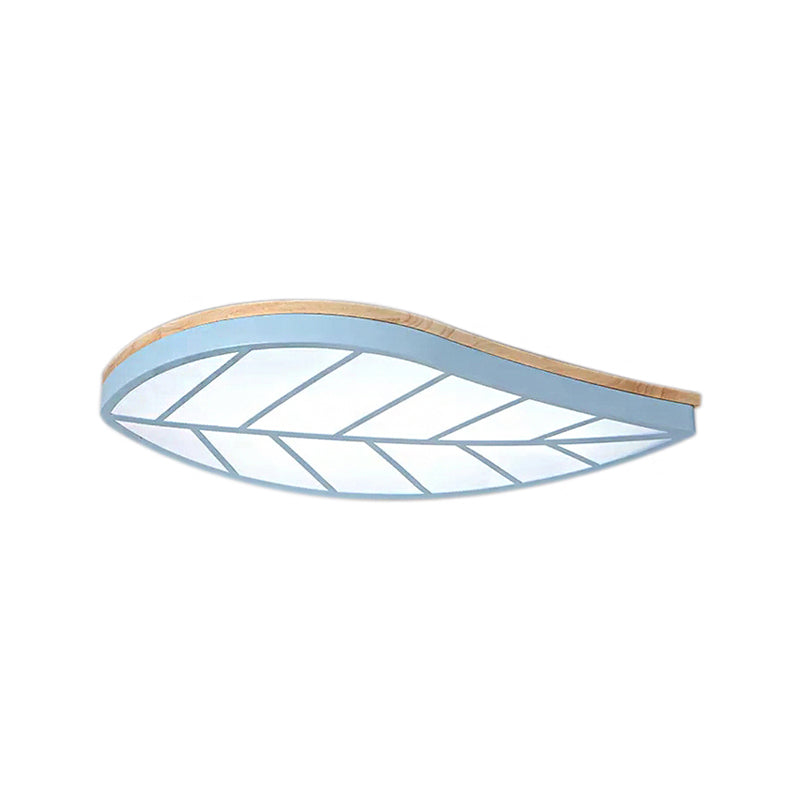 Contemporary Undertint Flush Mount Light Leaf Shade Metal Acrylic Ceiling Lamp for Child Bedroom Clearhalo 'Ceiling Lights' 'Close To Ceiling Lights' 'Close to ceiling' 'Flush mount' Lighting' 205482