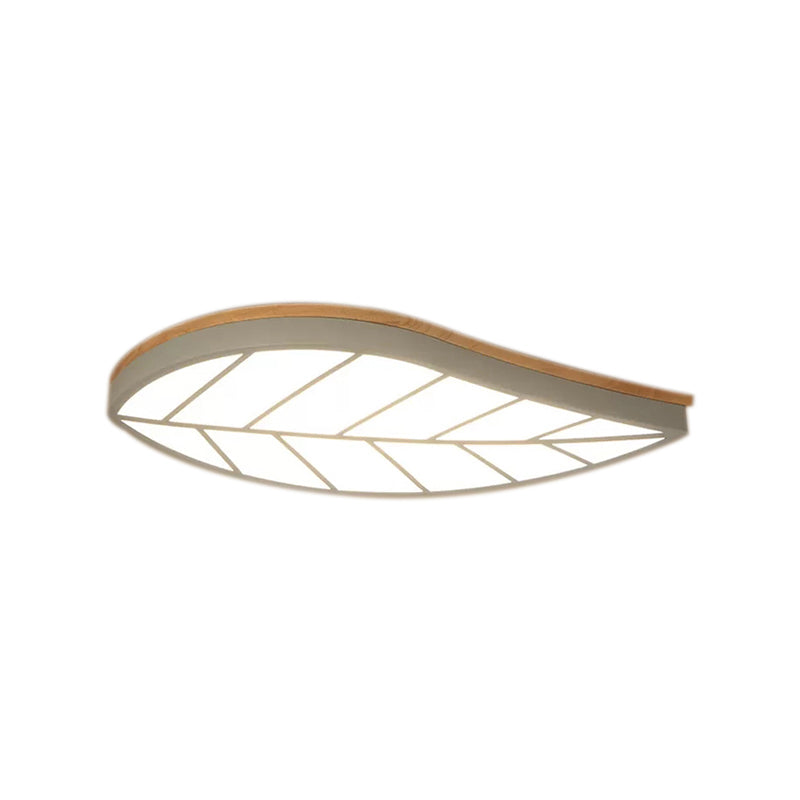 Contemporary Undertint Flush Mount Light Leaf Shade Metal Acrylic Ceiling Lamp for Child Bedroom Clearhalo 'Ceiling Lights' 'Close To Ceiling Lights' 'Close to ceiling' 'Flush mount' Lighting' 205488