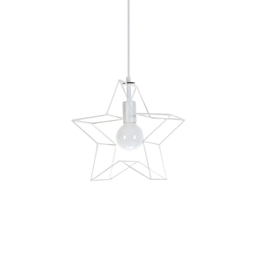 Metal Star Suspension Light 1 Bulb Contemporary Hanging Light in White Clearhalo 'Ceiling Lights' 'Pendant Lights' 'Pendants' Lighting' 205613