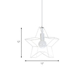 Metal Star Suspension Light 1 Bulb Contemporary Hanging Light in White Clearhalo 'Ceiling Lights' 'Pendant Lights' 'Pendants' Lighting' 205614