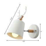 Rotatable Contemporary Antlers Wall Sconce Metal 1 Light White Wall Lamp for Hallway Clearhalo 'Wall Lamps & Sconces' 'Wall Lights' Lighting' 205642