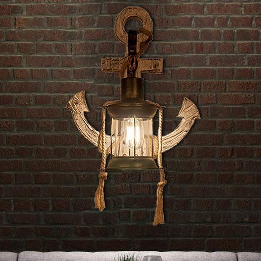 Clear Glass Kerosene Sconce Lighting Rustic Style 1 Light Indoor Wall Mounted Lamp in Bronze Bronze Clearhalo 'Art deco wall lights' 'Cast Iron' 'Glass' 'Industrial wall lights' 'Industrial' 'Middle century wall lights' 'Modern' 'Rustic wall lights' 'Tiffany' 'Traditional wall lights' 'Wall Lamps & Sconces' 'Wall Lights' Lighting' 205678