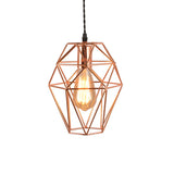 Metal Geometric Shaped Hanging Light Simplicity 1-Light Dining Room Pendant Light Fixture in Rose Gold Clearhalo 'Art Deco Pendants' 'Cast Iron' 'Ceiling Lights' 'Ceramic' 'Crystal' 'Industrial Pendants' 'Industrial' 'Metal' 'Middle Century Pendants' 'Pendant Lights' 'Pendants' 'Tiffany' Lighting' 2057410
