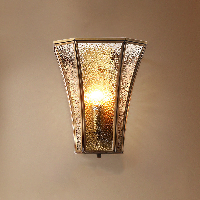 Gold Trumpet Flared Wall Mount Light Minimalism Glass Single Corridor Wall Lighting Clearhalo 'Wall Lamps & Sconces' 'Wall Lights' Lighting' 2057623