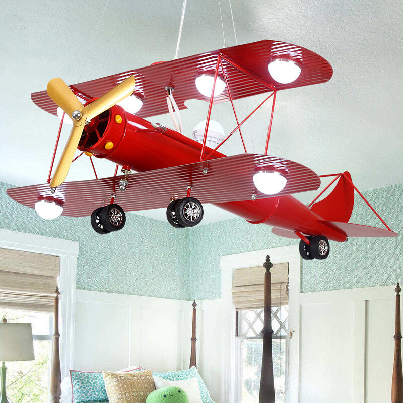 Contemporary Aircraft Shaped Chandelier Lighting Metal Kindergarten LED Pendant Light Clearhalo 'Ceiling Lights' 'Chandeliers' Lighting' options 2057831