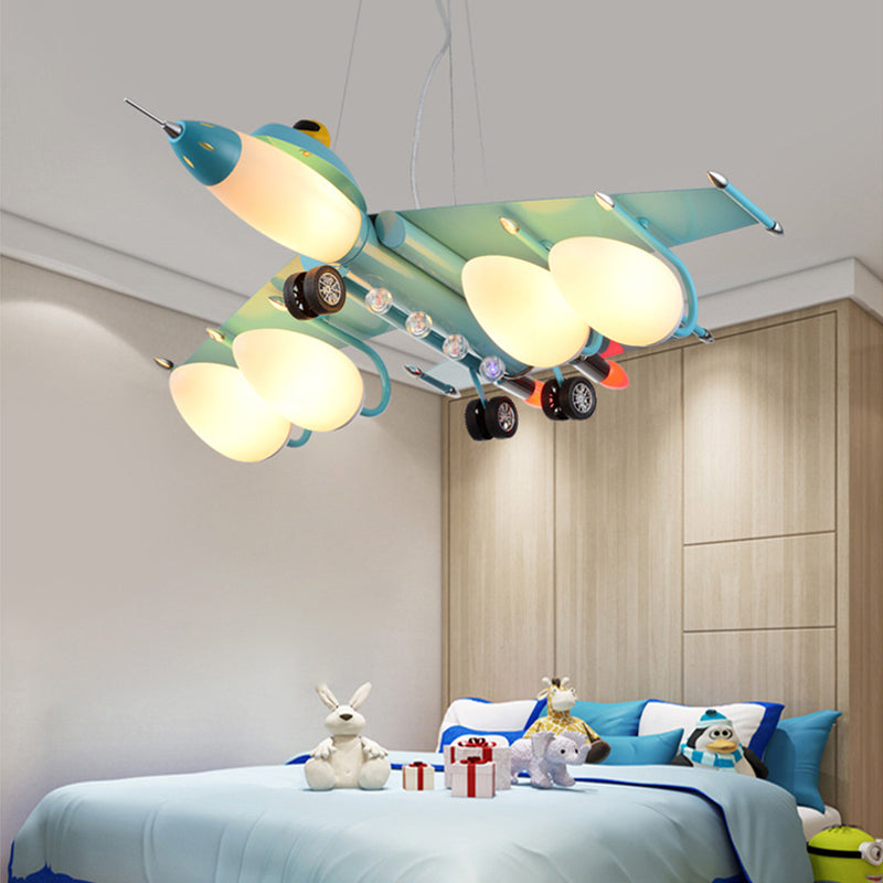 Contemporary Aircraft Shaped Chandelier Lighting Metal Kindergarten LED Pendant Light Clearhalo 'Ceiling Lights' 'Chandeliers' Lighting' options 2057832