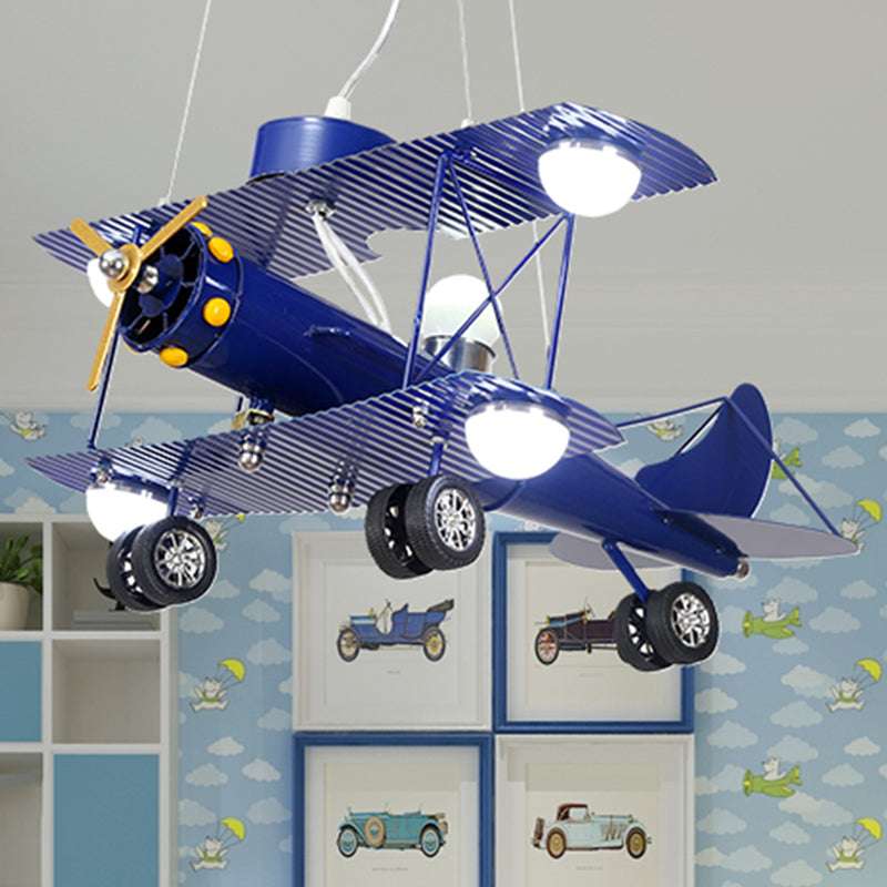 Contemporary Aircraft Shaped Chandelier Lighting Metal Kindergarten LED Pendant Light Clearhalo 'Ceiling Lights' 'Chandeliers' Lighting' options 2057834