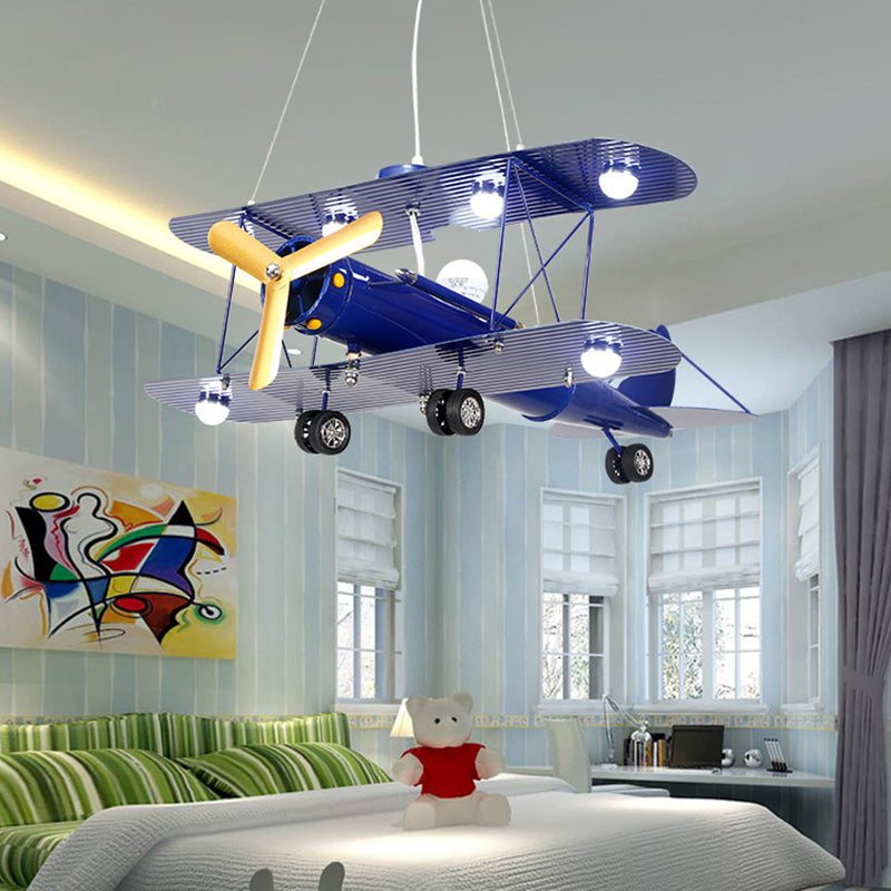 Contemporary Aircraft Shaped Chandelier Lighting Metal Kindergarten LED Pendant Light Clearhalo 'Ceiling Lights' 'Chandeliers' Lighting' options 2057835