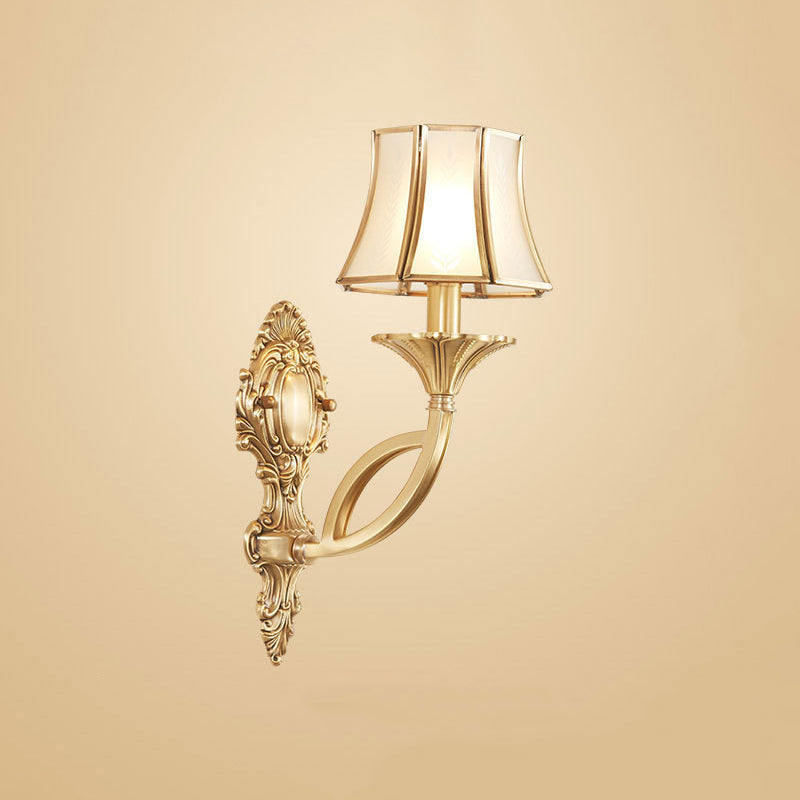 Taper Shaped Patterned Glass Chandelier Lighting Classic Living Room Pendant Light in Gold Clearhalo 'Ceiling Lights' 'Chandeliers' Lighting' options 2058128