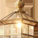 Clear Glass Gold Suspension Light House Shaped Single Simplicity Pendant Light Fixture for Corridor Clearhalo 'Ceiling Lights' 'Pendant Lights' 'Pendants' Lighting' 2058172