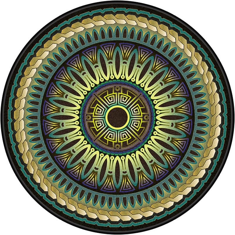 Multicolor Concentric Round Rug Polypropylene Moroccan Rug Non-Slip Washable Pet Friendly Carpet for Living Room Clearhalo 'Area Rug' 'Moroccan' 'Rugs' Rug' 2058487