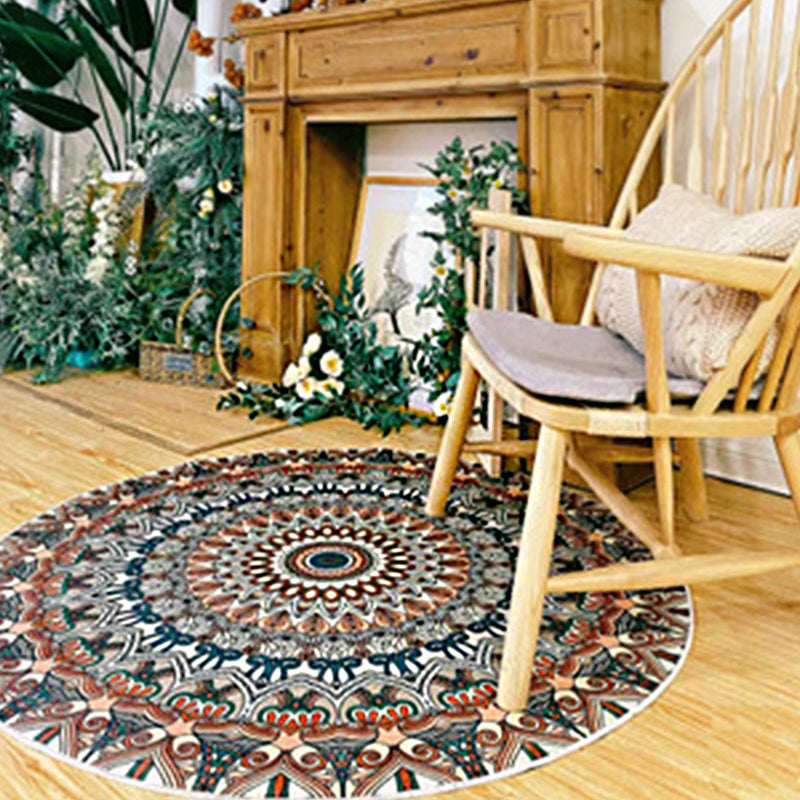 Ethnic Multi Color Floral Rug Synthetics Persian Carpet Anti-Slip Backing Pet Friendly Machine Washable Rug for Great Room Clearhalo 'Area Rug' 'Moroccan' 'Rugs' Rug' 2058495