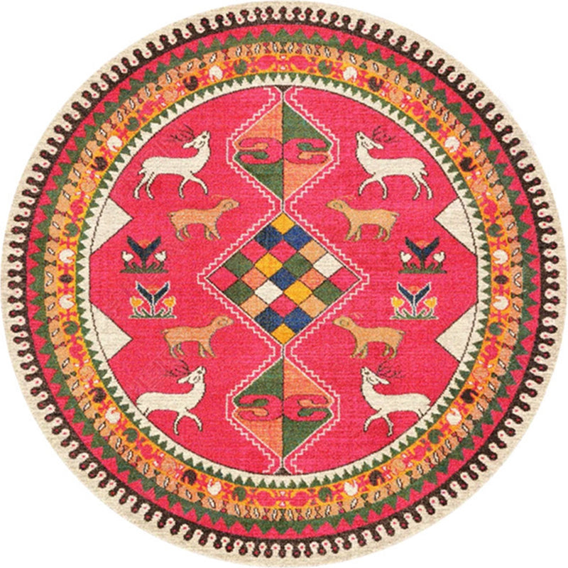 Ethnic Multi Color Floral Rug Synthetics Persian Carpet Anti-Slip Backing Pet Friendly Machine Washable Rug for Great Room Clearhalo 'Area Rug' 'Moroccan' 'Rugs' Rug' 2058498