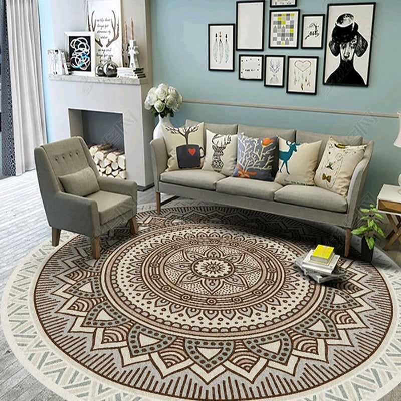 Ethnic Multi Color Floral Rug Synthetics Persian Carpet Anti-Slip Backing Pet Friendly Machine Washable Rug for Great Room Clearhalo 'Area Rug' 'Moroccan' 'Rugs' Rug' 2058505